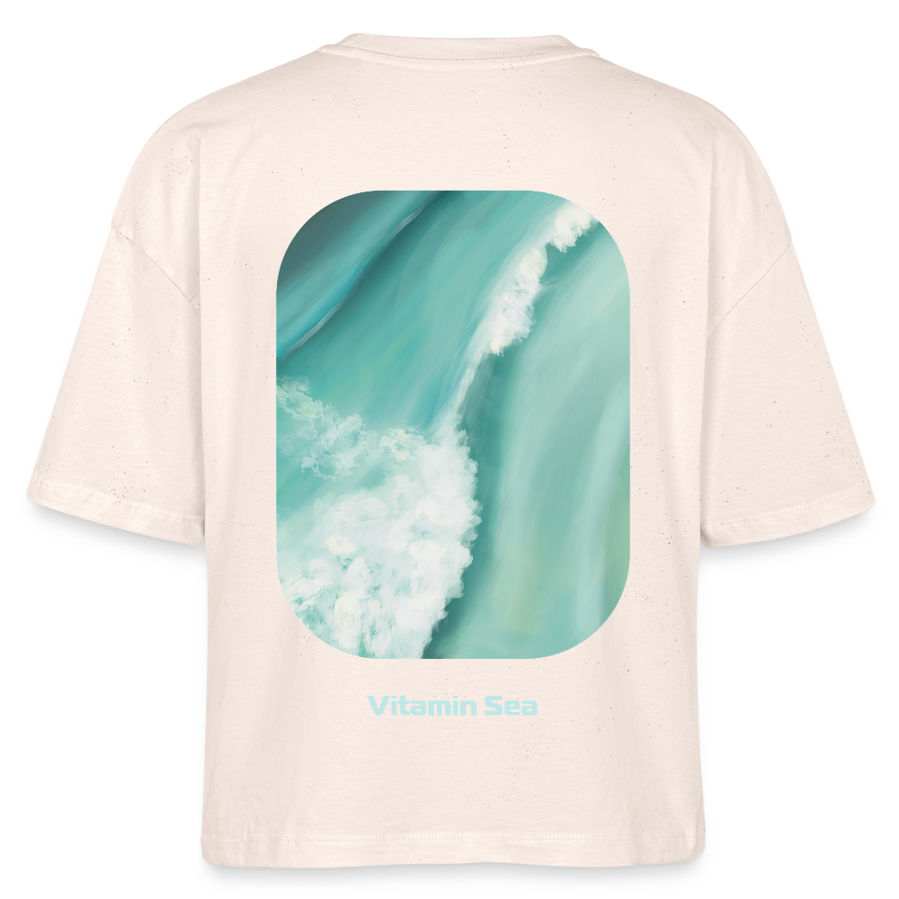 Esperance Australia Wave Print, Drone Ocean View, Turquoise Teal Surf Art, Coastal Wall Decor, Fine Art Beach Shirt, Gift for Surfer - Stanley/Stella Frauen Boxy Bio-T-Shirt Nova - soft Ecru