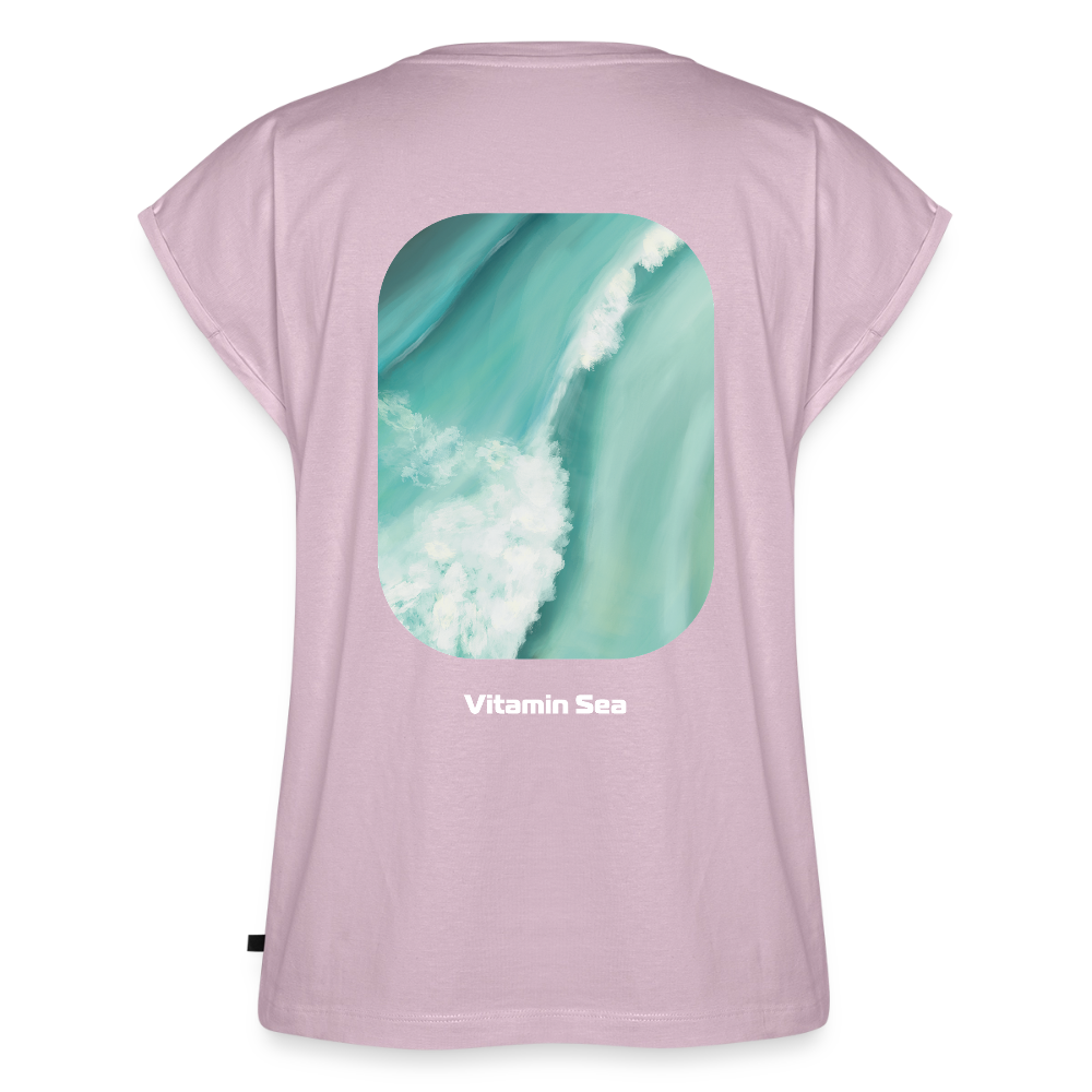 Esperance Australia Wave Print, Drone Ocean View, Turquoise Teal Surf Art, Coastal Wall Decor, Fine Art Beach Poster, Gift for Surfer, Frauen T-Shirt mit gerollten Ärmeln - dusky pink