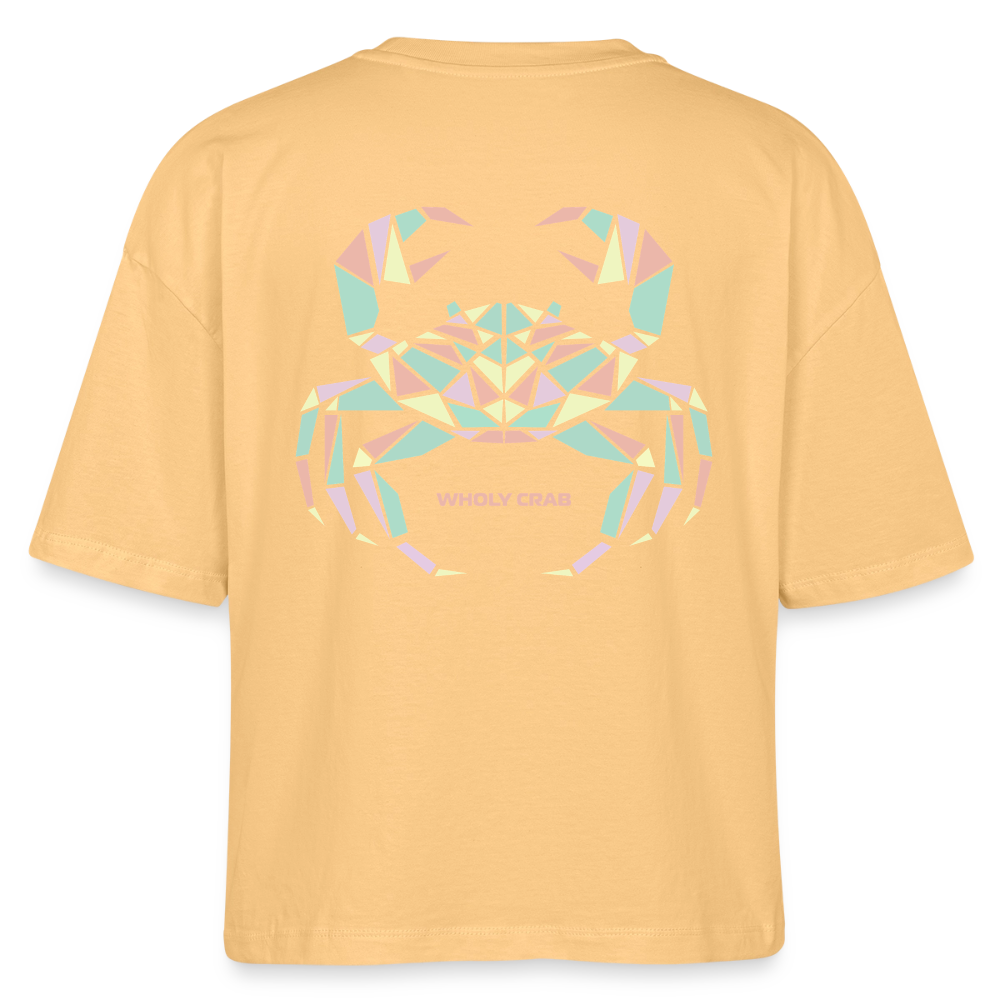 Origami Cancer Zodiac T-Shirt | Wholy Crab Backprint Tee | Astrology Gift for Her | Maritime Aesthetic Clothing | Cute Cancer Sign Shirt, Stanley/Stella Frauen Boxy Bio-T-Shirt Nova - nispero