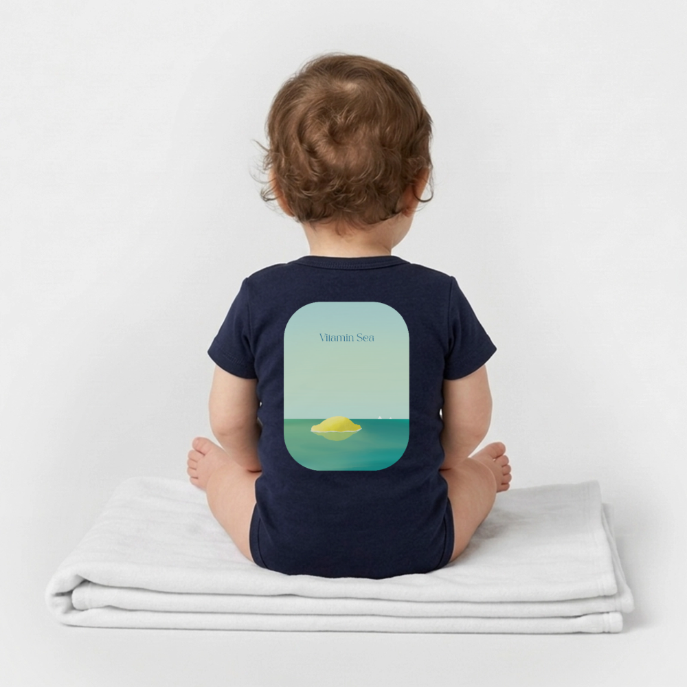 Organic Kurzarm-Babybody von Stanley/Stella - navy