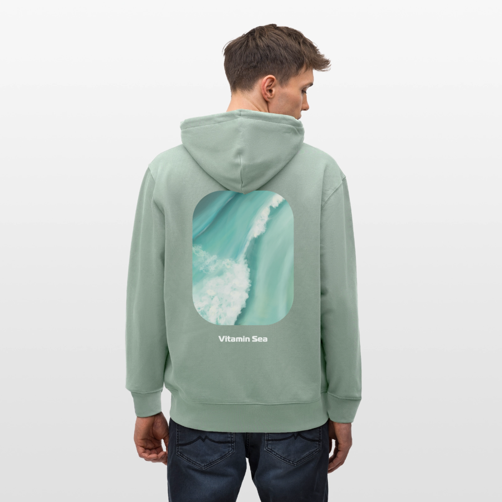 Esperance Australia Wave Print Zipper Hoodie, Drone Ocean View, Turquoise Teal Surf Art, Coastal Wall Decor - aloe