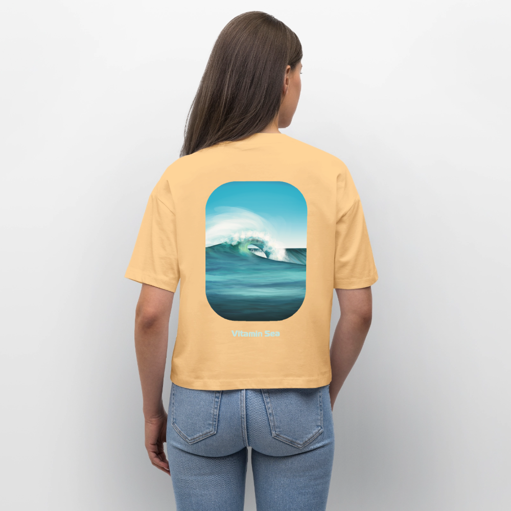 Oceans Eye Wave Fine Art Print | Surfing Apparel | Diesel Blue Ocean Barrel shirt | Coastal Wearable Art | Gift for Ocean Lovers & Surfers, Stanley/Stella Frauen Boxy Bio-T-Shirt Nova - nispero