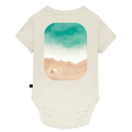 Ohana Surf Art Body, Coastal Fine Art Apparel, Hawaiian Surf Art, Ocean Art, Gift for Surfer Baby Bio-Kurzarm-Body - off white