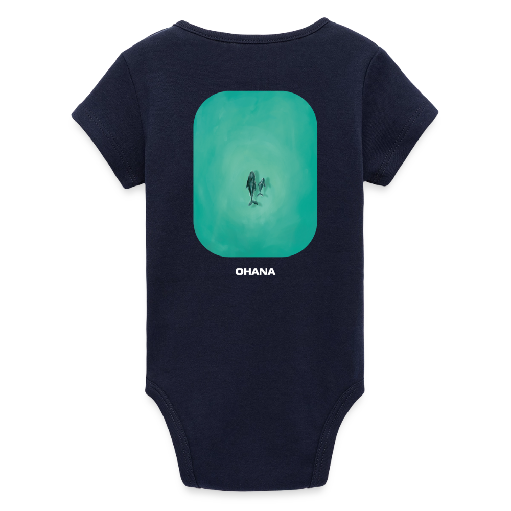 Mother Whale - Baby Organic Bodysuit - navy