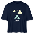 Origami Cancer Zodiac T-Shirt | Wholy Crab Backprint Tee | Astrology Gift for Her | Maritime Aesthetic Clothing | Cute Cancer Sign Shirt, Stanley/Stella Frauen Boxy Bio-T-Shirt Nova - navy