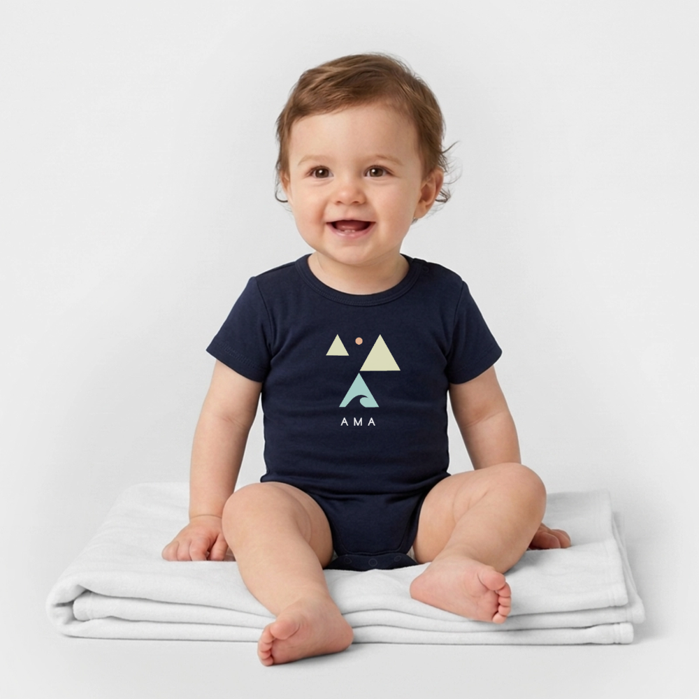 Organic Kurzarm-Babybody von Stanley/Stella - navy