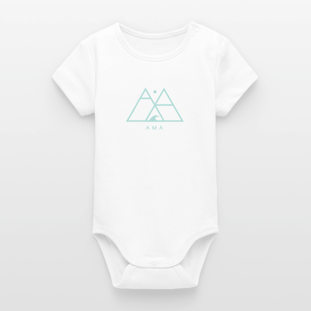 Mother Whale - Baby Organic Bodysuit - white
