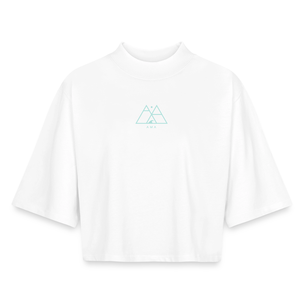 Origami Cancer Zodiac T-Shirt | Wholy Crab Backprint Tee | Astrology Gift for Her | Maritime Aesthetic Clothing | Cute Cancer Sign Shirt, Boxy Frauen Recyceltes 1/2 Sleeved T-Shirt by Stanley/Stella - white