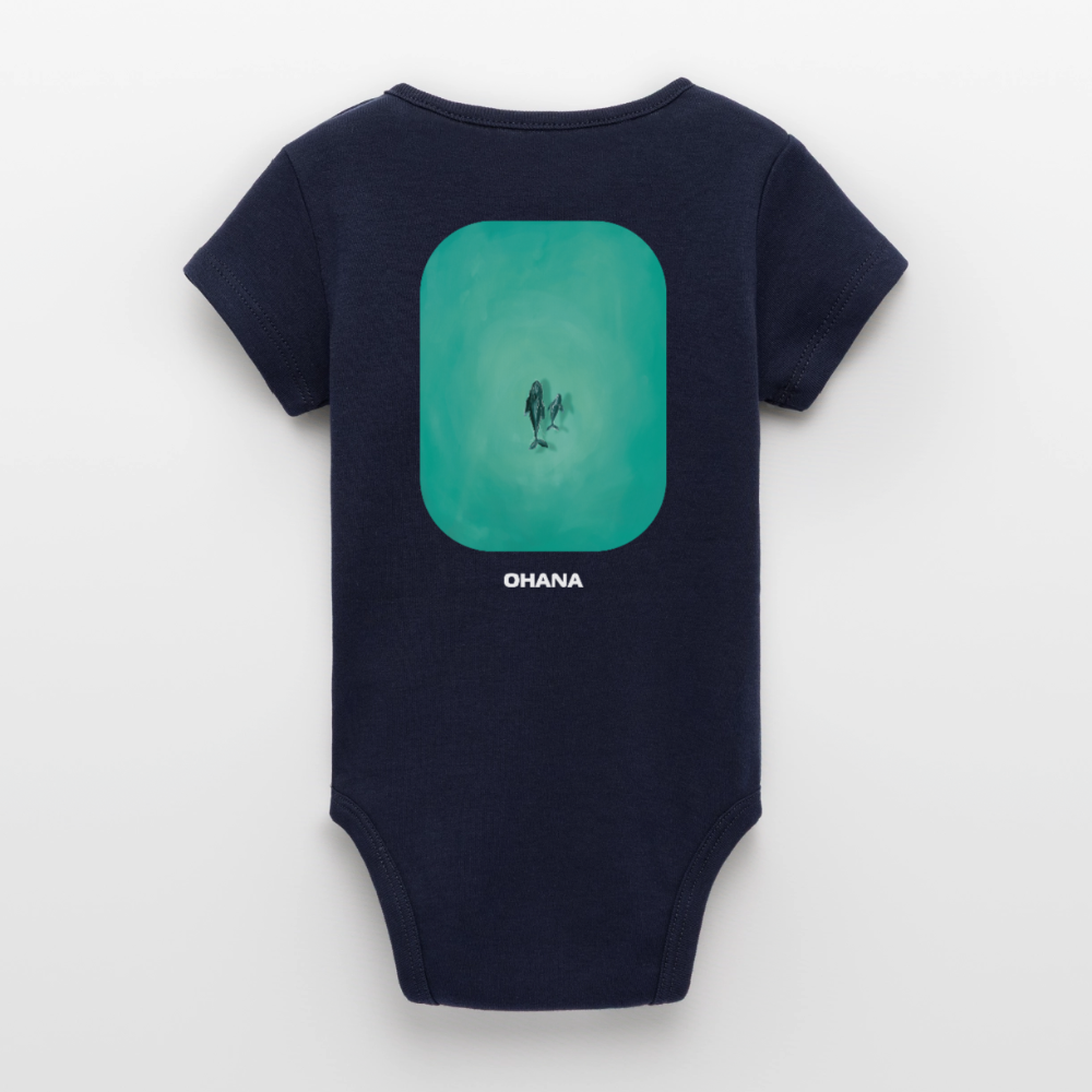 Mother Whale - Baby Organic Bodysuit - navy