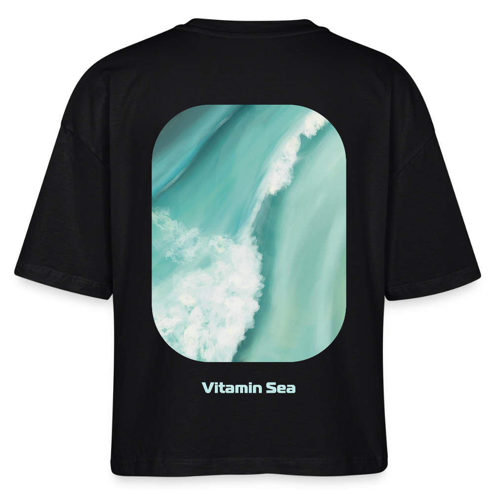 Esperance Australia Wave Print, Drone Ocean View, Turquoise Teal Surf Art, Coastal Wall Decor, Fine Art Beach Shirt, Gift for Surfer - Stanley/Stella Frauen Boxy Bio-T-Shirt Nova - black