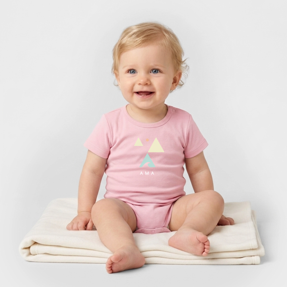 Organic Kurzarm-Babybody von Stanley/Stella - cotton pink