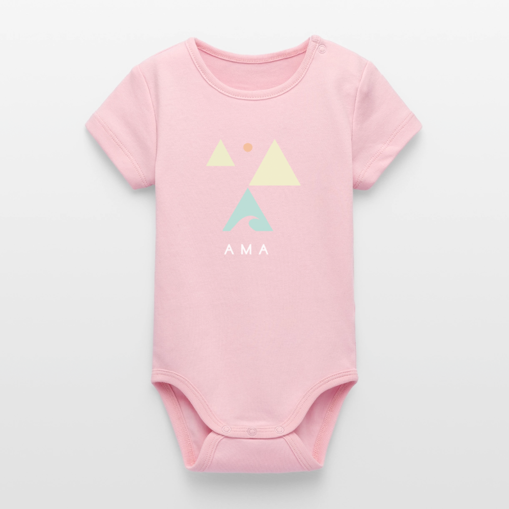 Mother Whale - Baby Organic Bodysuit - cotton pink