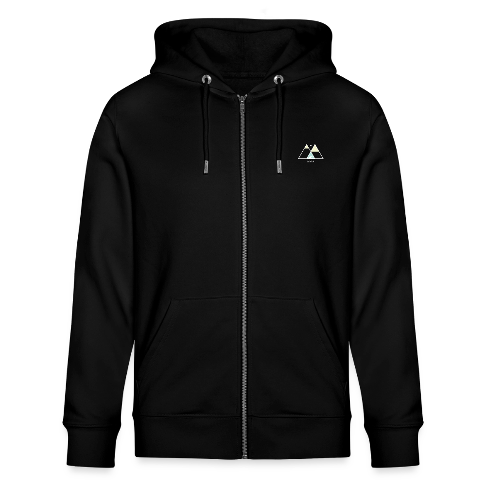 Esperance Australia Wave Print Zipper Hoodie, Drone Ocean View, Turquoise Teal Surf Art, Coastal Wall Decor - black