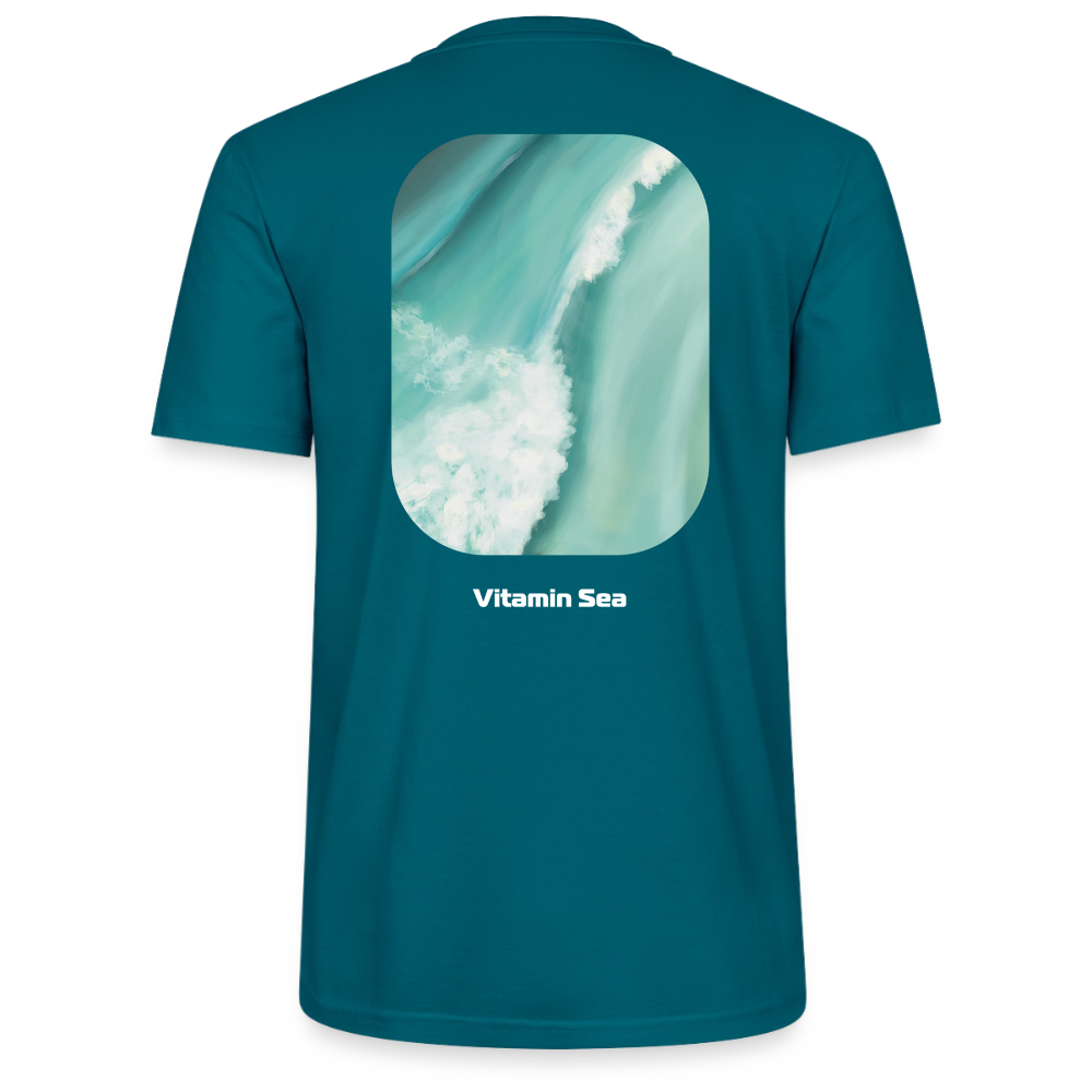 Esperance Australia Wave Print Dark Shirt, Drone Ocean View, Turquoise Teal Surf Art, Coastal Wall Decor, Fine Art Beach Shirt, Gift for Surfer  - Stanley/Stella Unisex T-Shirt CRAFTER - ocean depth
