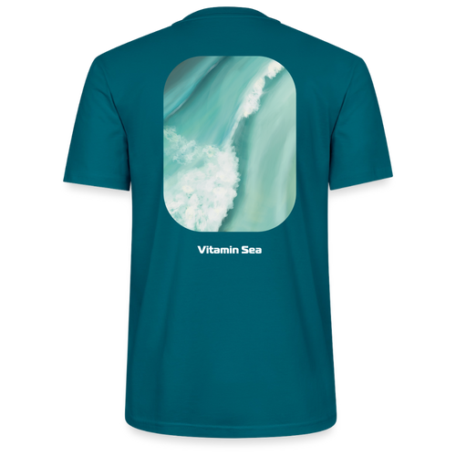 Esperance Australia Wave Print Dark Shirt, Drone Ocean View, Turquoise Teal Surf Art, Coastal Wall Decor, Fine Art Beach Shirt, Gift for Surfer  - Stanley/Stella Unisex T-Shirt CRAFTER - ocean depth