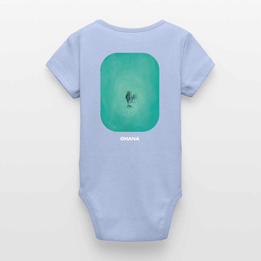Mother Whale - Baby Organic Bodysuit - sky