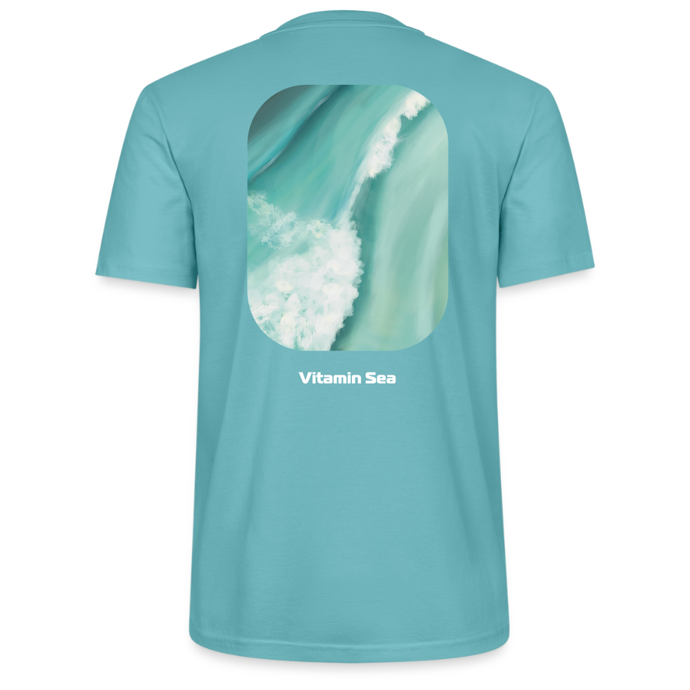 Esperance Australia Wave Print Dark Shirt, Drone Ocean View, Turquoise Teal Surf Art, Coastal Wall Decor, Fine Art Beach Shirt, Gift for Surfer  - Stanley/Stella Unisex T-Shirt CRAFTER - pastel turquoise