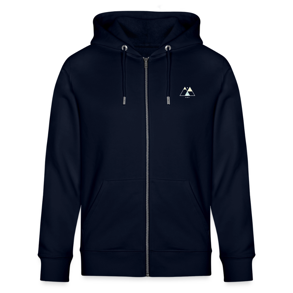 Esperance Australia Wave Print Zipper Hoodie, Drone Ocean View, Turquoise Teal Surf Art, Coastal Wall Decor - navy