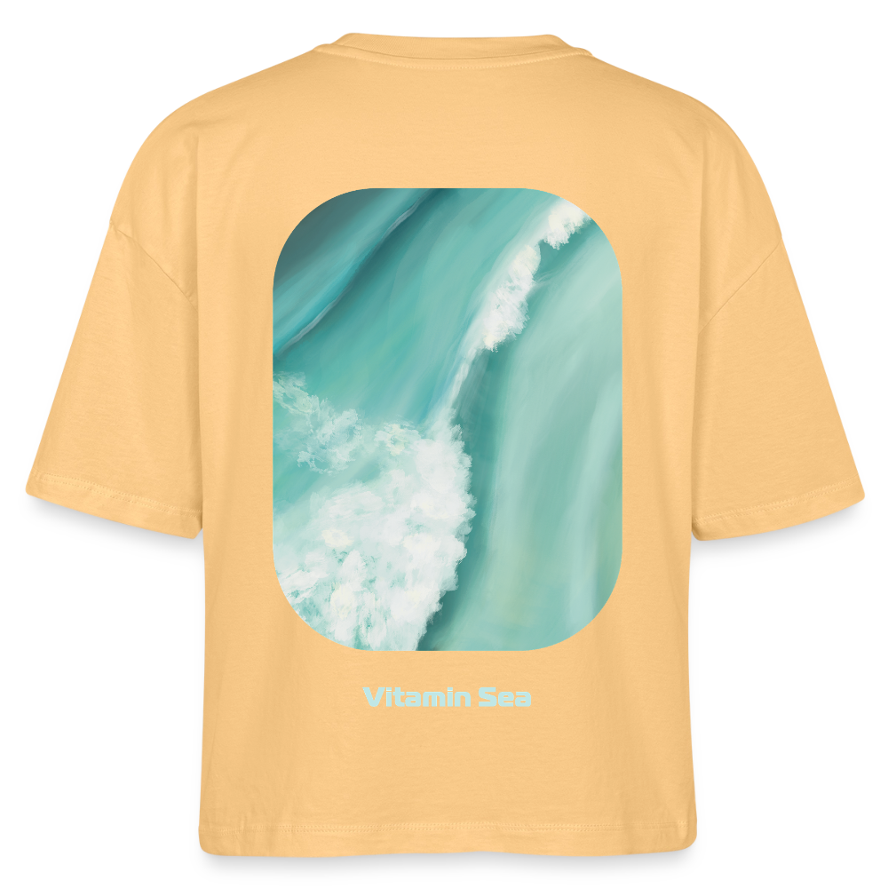 Esperance Australia Wave Print, Drone Ocean View, Turquoise Teal Surf Art, Coastal Wall Decor, Fine Art Beach Shirt, Gift for Surfer - Stanley/Stella Frauen Boxy Bio-T-Shirt Nova - nispero