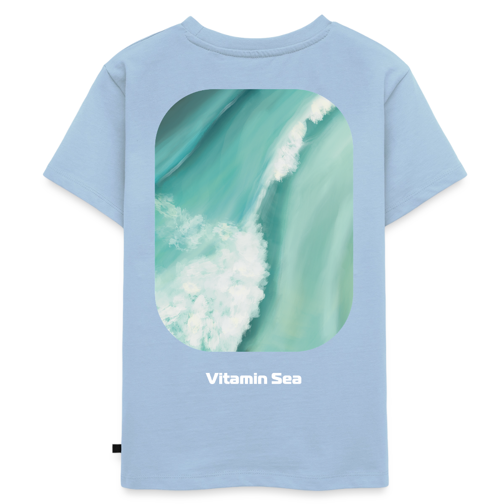 Esperance Australia Wave Print, Drone Ocean View, Turquoise Teal Surf Art, Coastal Apparel, Fine Art Beach Poster, Gift for Surfer - Kinder Premium T-Shirt - light blue