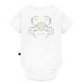 Origami Cancer Zodiac T-Shirt | Wholy Crab Backprint Tee | Astrology Gift for Bany | Maritime Aesthetic Clothing | Cute Cancer Sign Shirt Baby Bio-Kurzarm-Body - white
