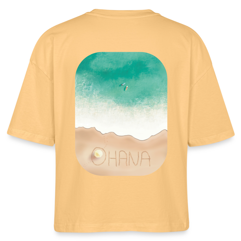 Ohana Surf Art Shirt, Coastal Fine Art Apparel, Hawaiian Surf Art, Ocean Art, Gift for Surfer, Stanley/Stella Frauen Boxy Bio-T-Shirt Nova - nispero