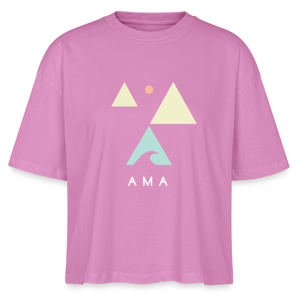 Origami Cancer Zodiac T-Shirt | Wholy Crab Backprint Tee | Astrology Gift for Her | Maritime Aesthetic Clothing | Cute Cancer Sign Shirt, Stanley/Stella Frauen Boxy Bio-T-Shirt Nova - pink