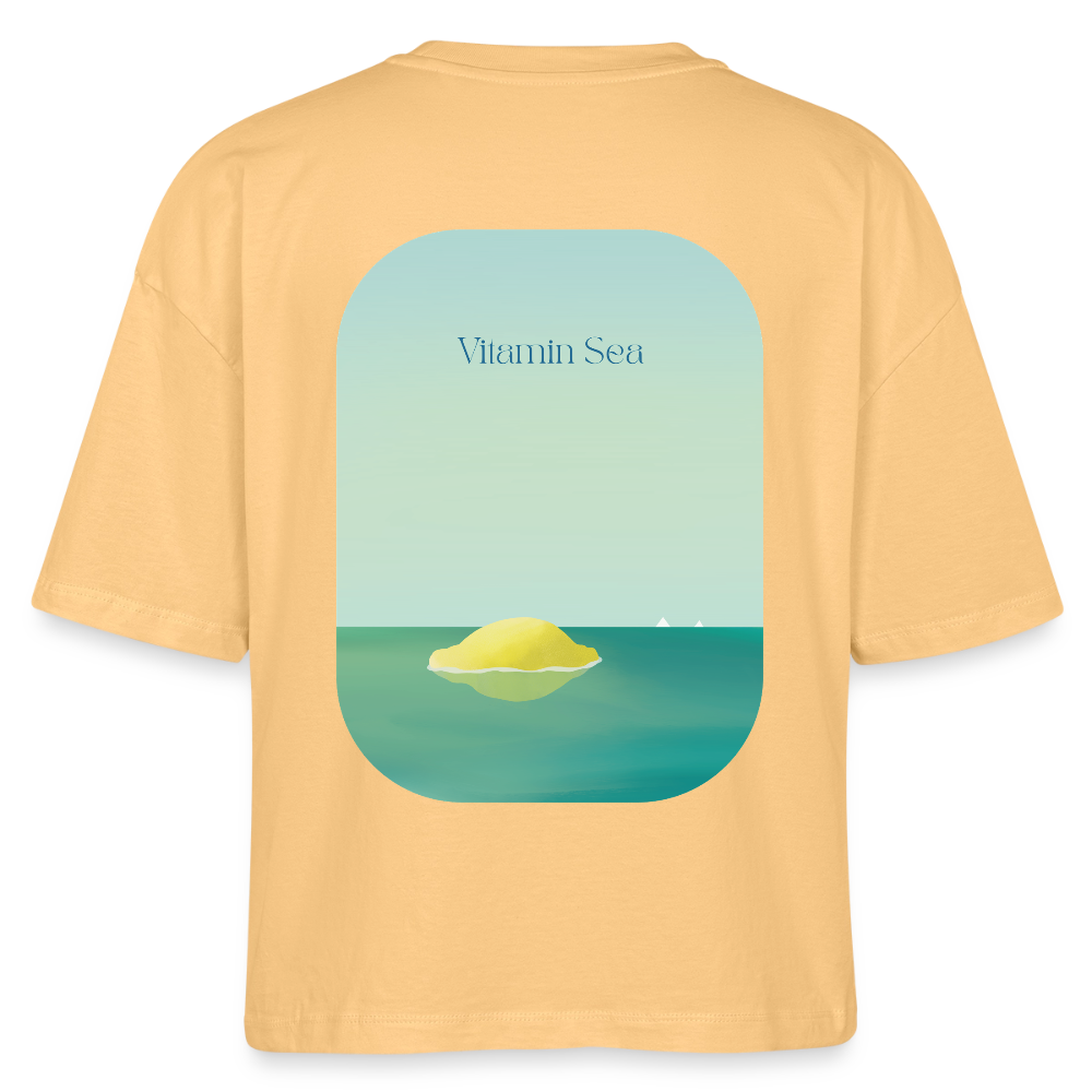 Vitamin Sea Lemon Art Shirt, Mediterranean Dolce Vita Apparel, Coastal Lemon Kitchen Art, Funny Pun Food Shirt, Summer Vacation Gift - Stanley/Stella Frauen Boxy Bio-T-Shirt Nova - nispero