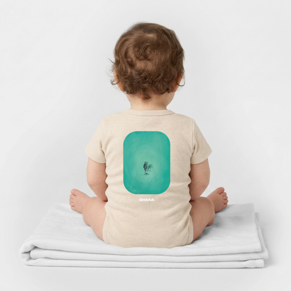 Mother Whale - Baby Organic Bodysuit - soft Ecru