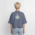 Origami Lion Zodiac T-Shirt | Lion Backprint Tee | Astrology Gift for Her | Maritime Aesthetic Clothing | Cute Cancer Sign Shirt, Boxy Frauen Recyceltes 1/2 Sleeved T-Shirt by Stanley/Stella - blue grey 
