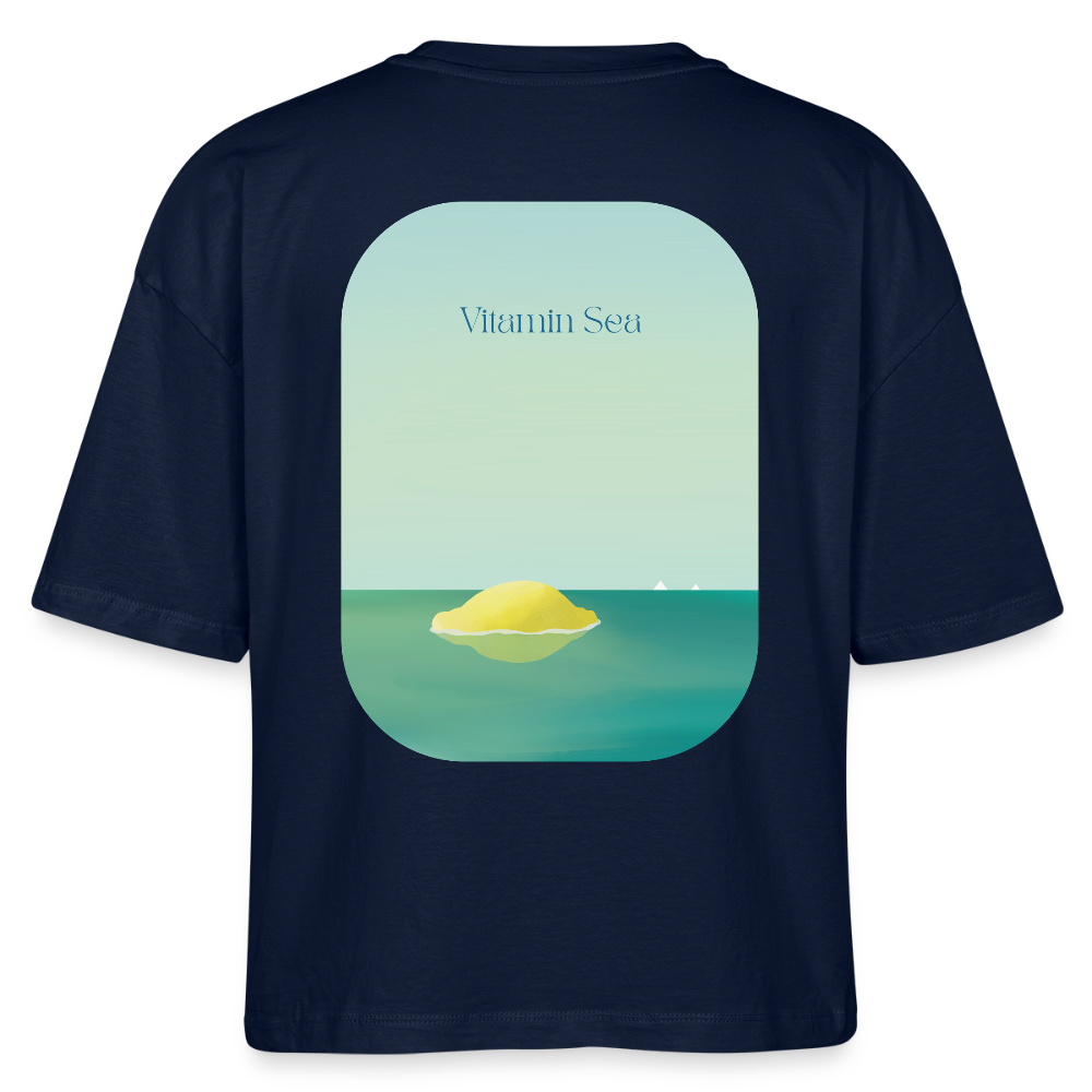 Lemon Vitamin Sea - Stanley/Stella Nova Women’s Boxy Organic T-Shirt - navy