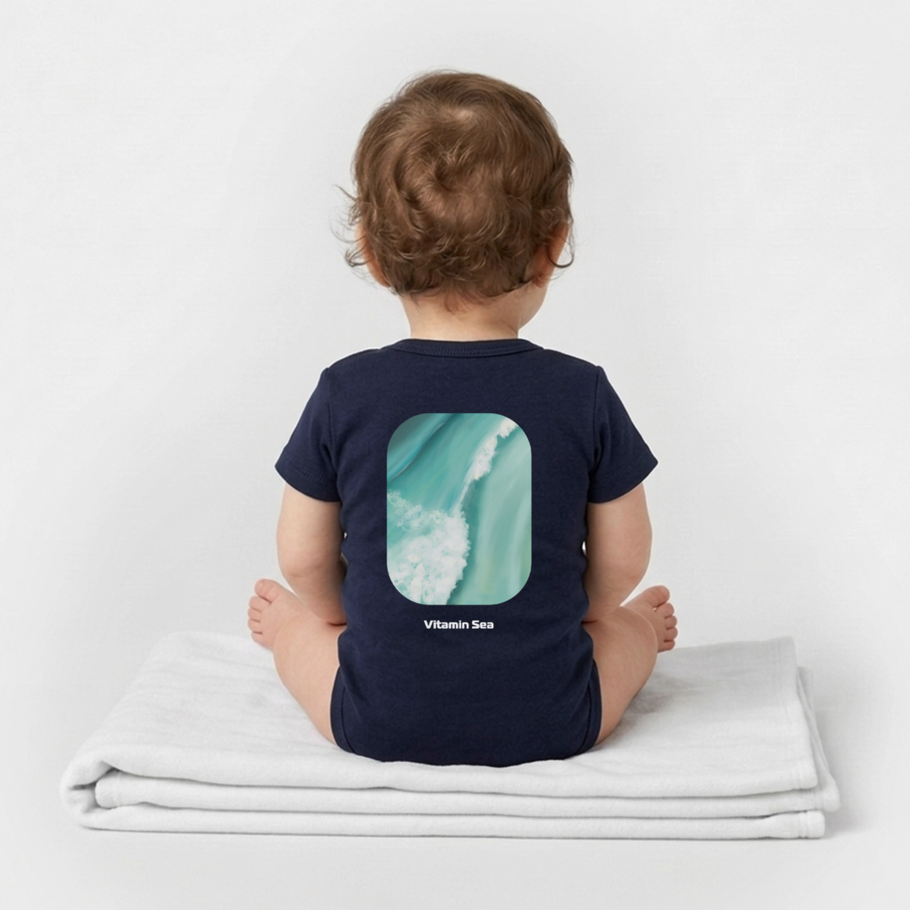 Organic Kurzarm-Babybody von Stanley/Stella - navy