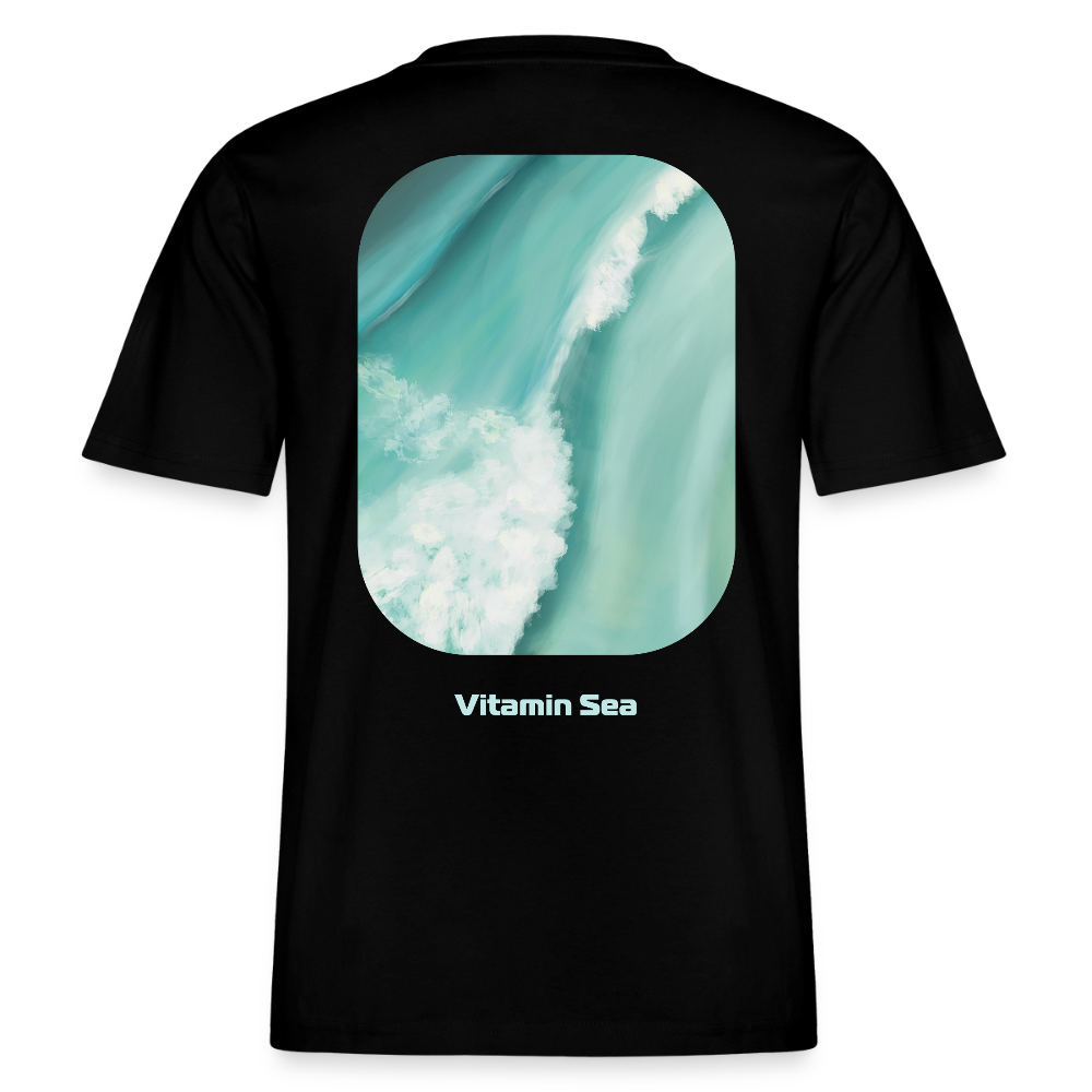 Esperance Australia Wave Print, Drone Ocean View, Turquoise Teal Surf Art, Coastal Wall Decor, Fine Art Beach Shirt, Gift for Surfer - RELAXED FIT Unisex Organic T-Shirt - black