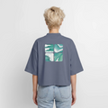 Brainwaves Ocean Wave Fine Art shirt, Coastal Square Apparel Art, Surfer Clothing, Beach House Print, Ocean Art, Gift for Surfer, Boxy Frauen Recyceltes 1/2 Sleeved T-Shirt by Stanley/Stella - blue grey 