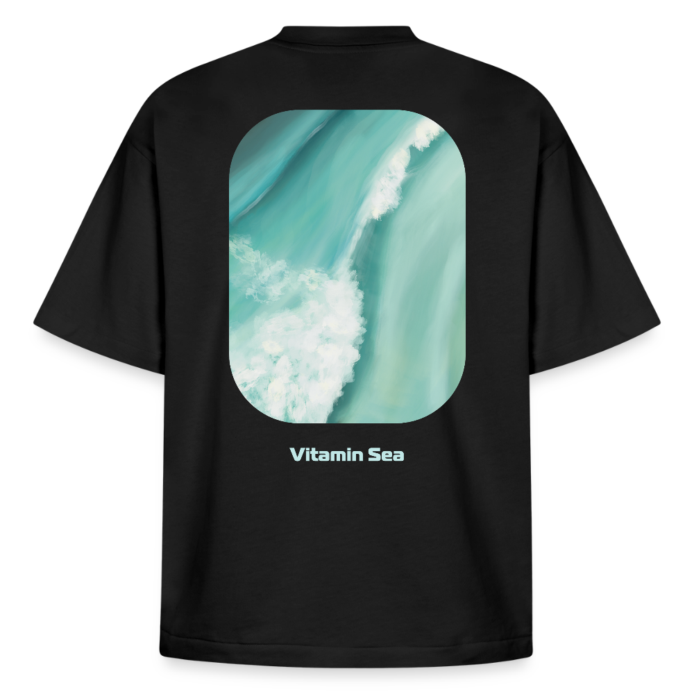 Esperance Australia Wave dark Shirt, Drone Ocean View, Turquoise Teal Surf Art, Coastal Wall Decor, Fine Art Beach Shirt, Gift for Surfer - Boxy Heavyweight Unisex Organic T-Shirt von Stanley/Stella - black