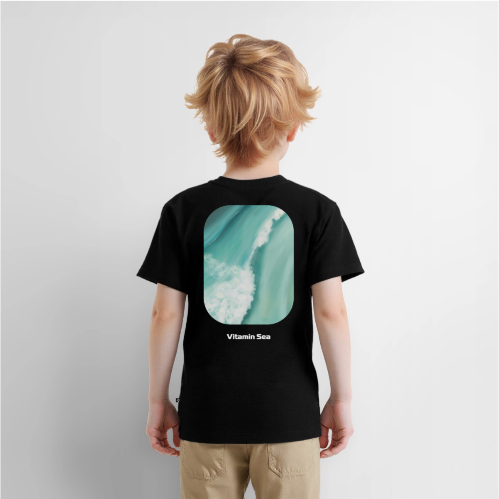 Esperance Australia Wave Print, Drone Ocean View, Turquoise Teal Surf Art, Coastal Apparel, Fine Art Beach Poster, Gift for Surfer - Kinder Premium T-Shirt - black