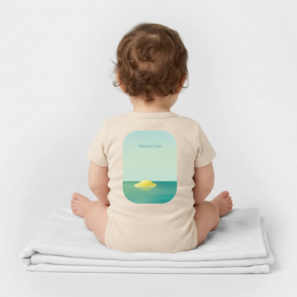 Organic Kurzarm-Babybody von Stanley/Stella - soft Ecru