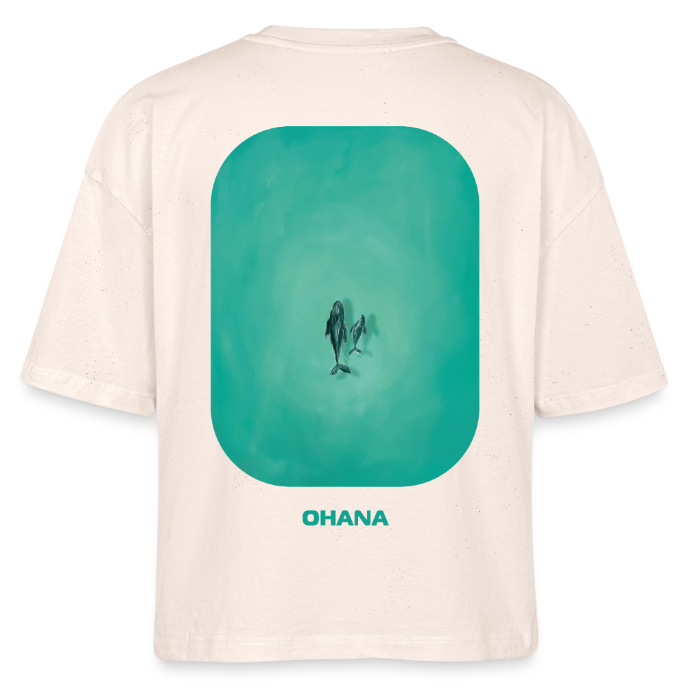 Mother Whale and Baby Art Shirt, Deep Blue Ocean shirt, Coastal Nursery Apparel, Marine Life Illustration, Gift for Ocean Lovers, Stanley/Stella Frauen Boxy Bio-T-Shirt Nova - soft Ecru
