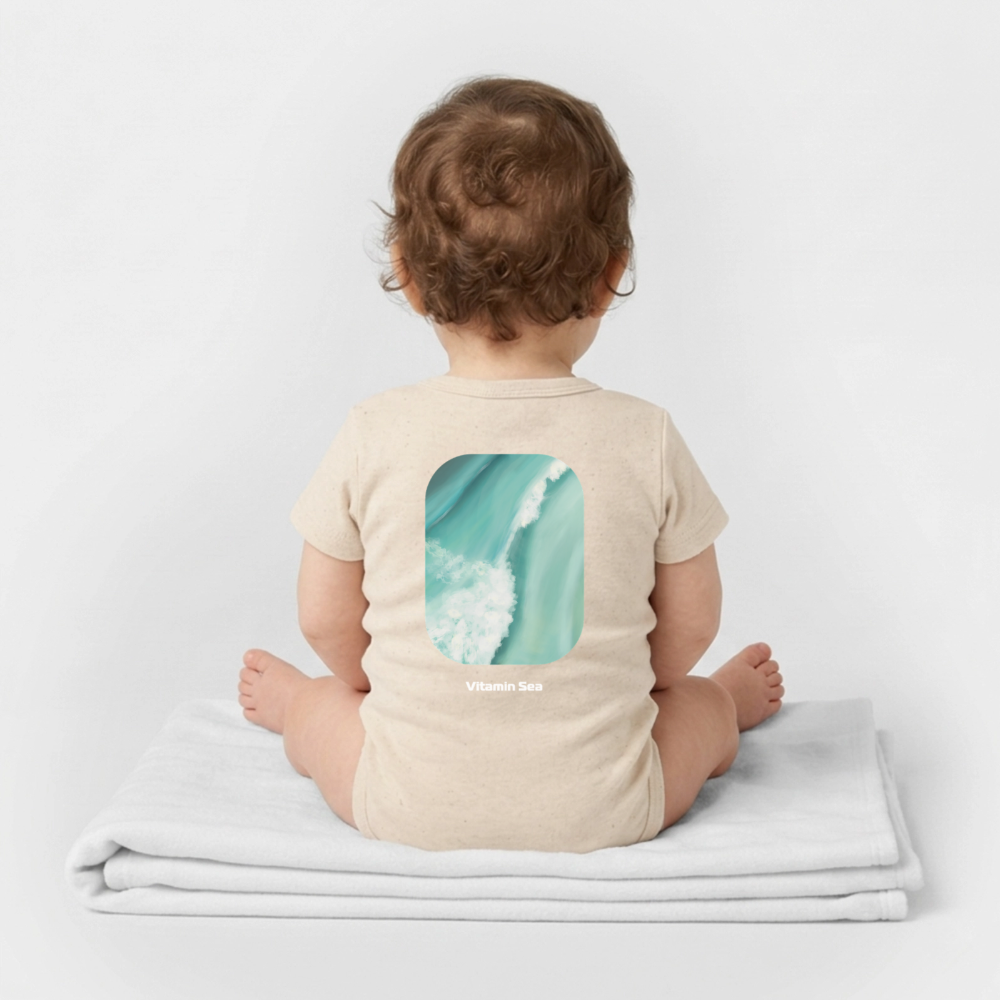 Organic Kurzarm-Babybody von Stanley/Stella - soft Ecru