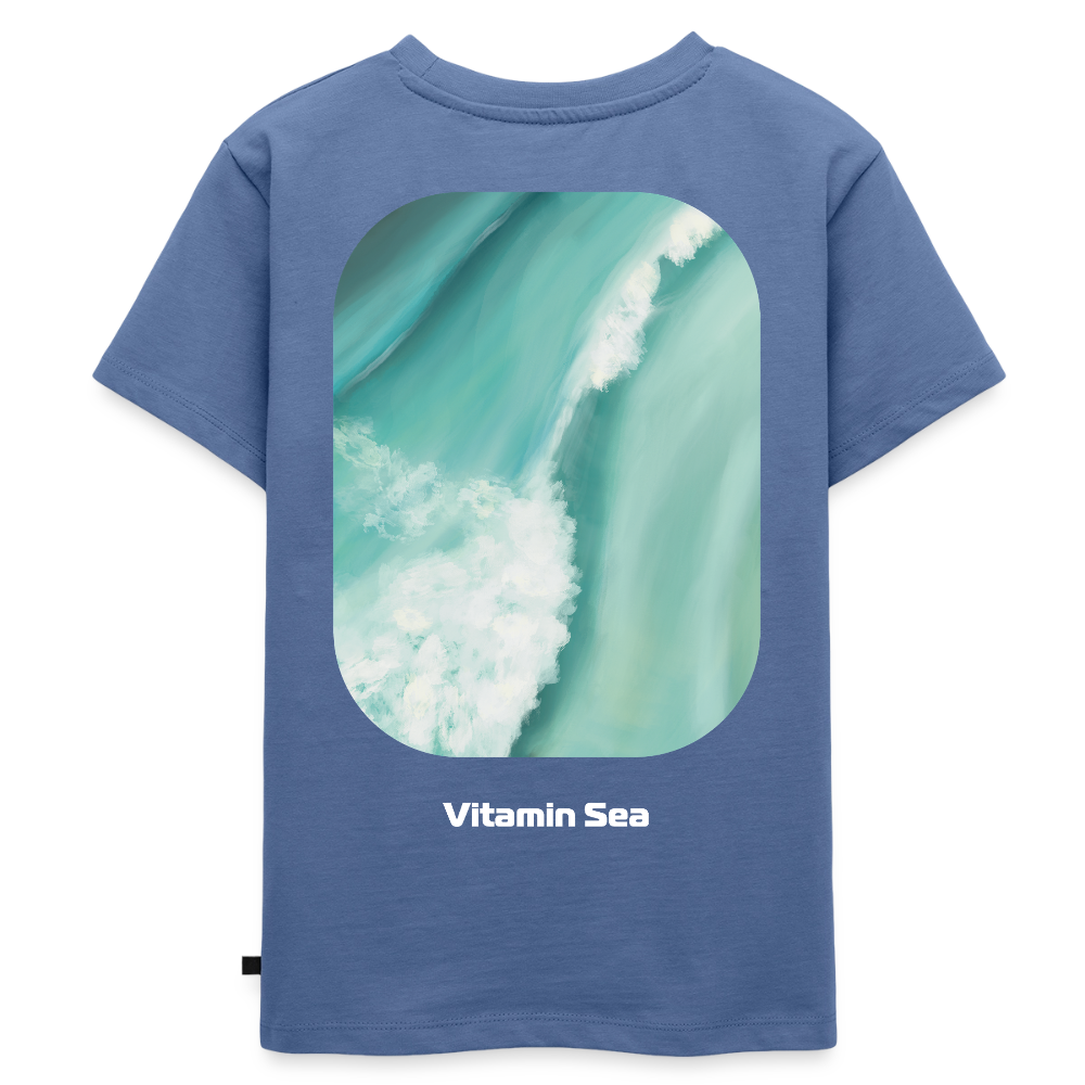Esperance Australia Wave Print, Drone Ocean View, Turquoise Teal Surf Art, Coastal Apparel, Fine Art Beach Poster, Gift for Surfer - Kinder Premium T-Shirt - stone blue