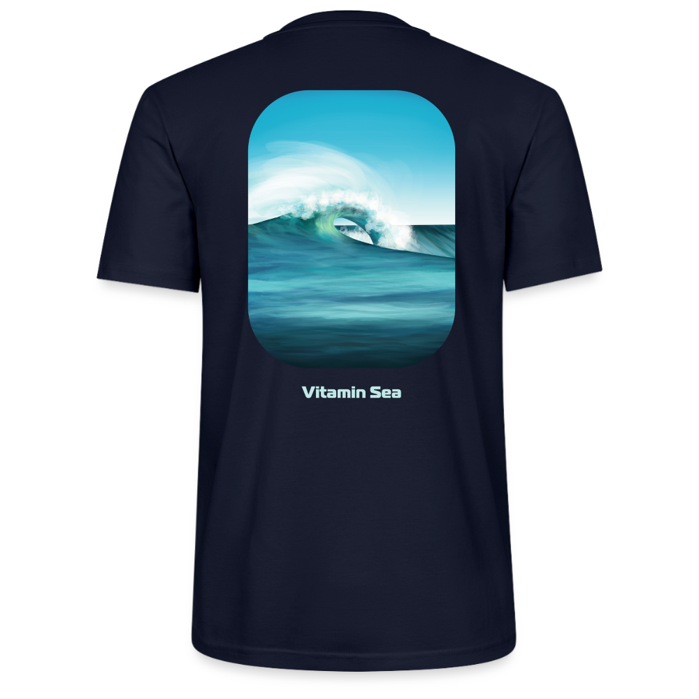 Oceans Eye Wave Fine Art Print | Surfing Apparel | Diesel Blue Ocean Barrel shirt | Coastal Wearable Art | Gift for Ocean Lovers & Surfers Stanley/Stella Unisex T-Shirt CRAFTER - navy