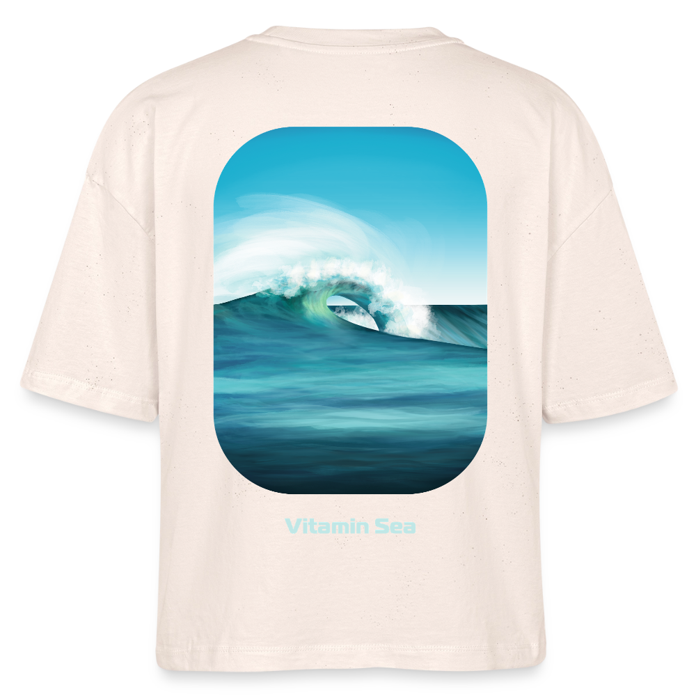 Oceans Eye Wave Fine Art Print | Surfing Apparel | Diesel Blue Ocean Barrel shirt | Coastal Wearable Art | Gift for Ocean Lovers & Surfers, Stanley/Stella Frauen Boxy Bio-T-Shirt Nova - soft Ecru