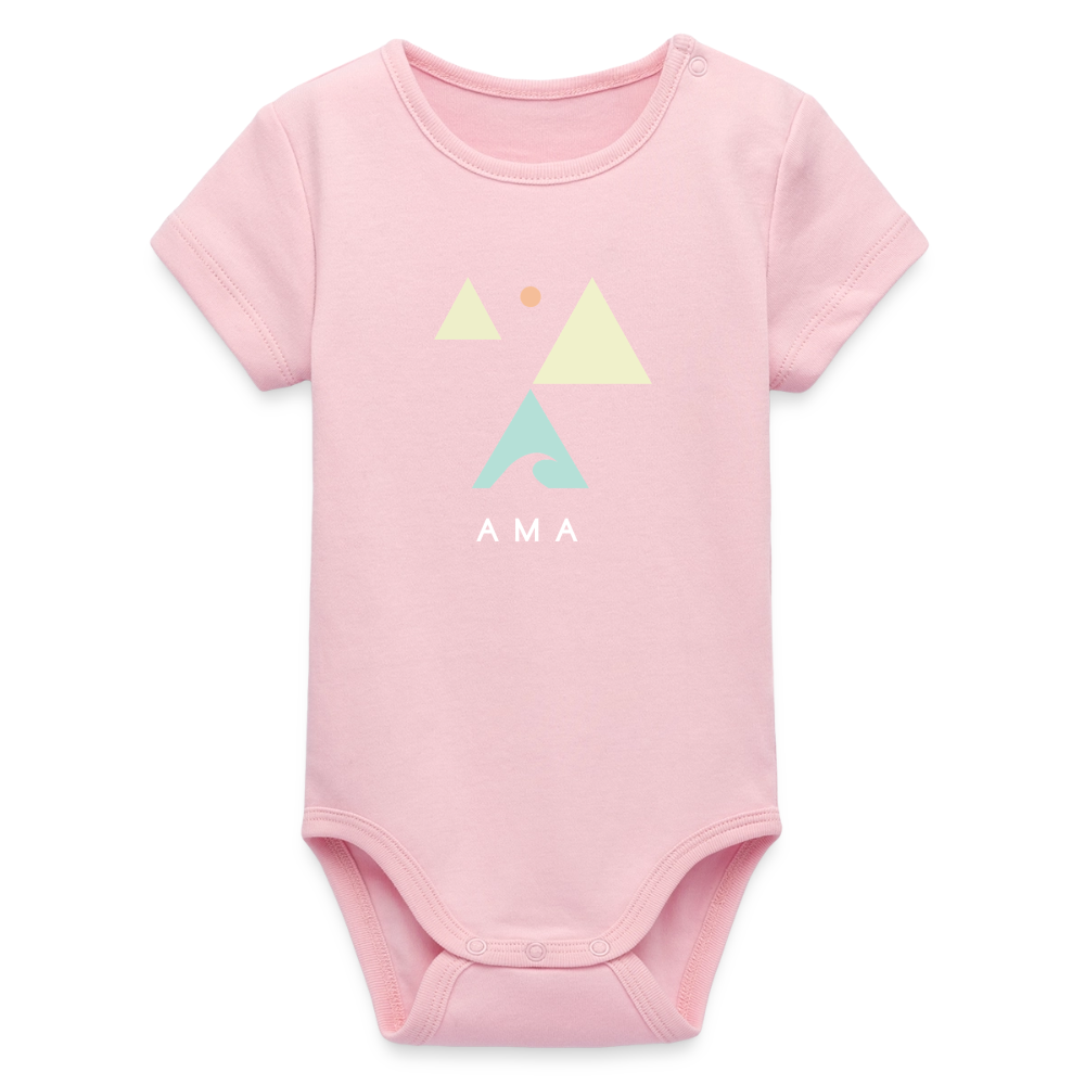 Mother Whale - Baby Organic Bodysuit - cotton pink