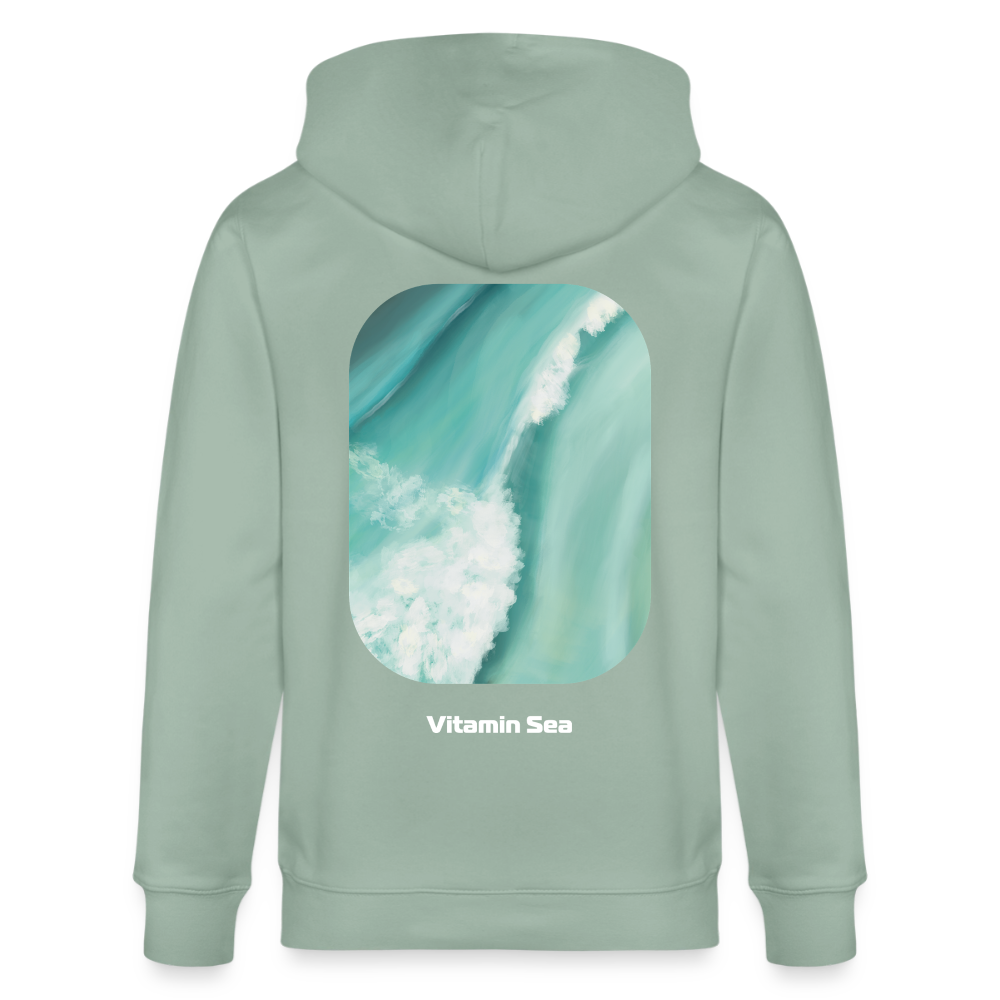 Esperance Australia Wave Print Zipper Hoodie, Drone Ocean View, Turquoise Teal Surf Art, Coastal Wall Decor - aloe