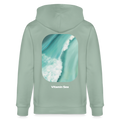 Esperance Australia Wave Print Zipper Hoodie, Drone Ocean View, Turquoise Teal Surf Art, Coastal Wall Decor - aloe