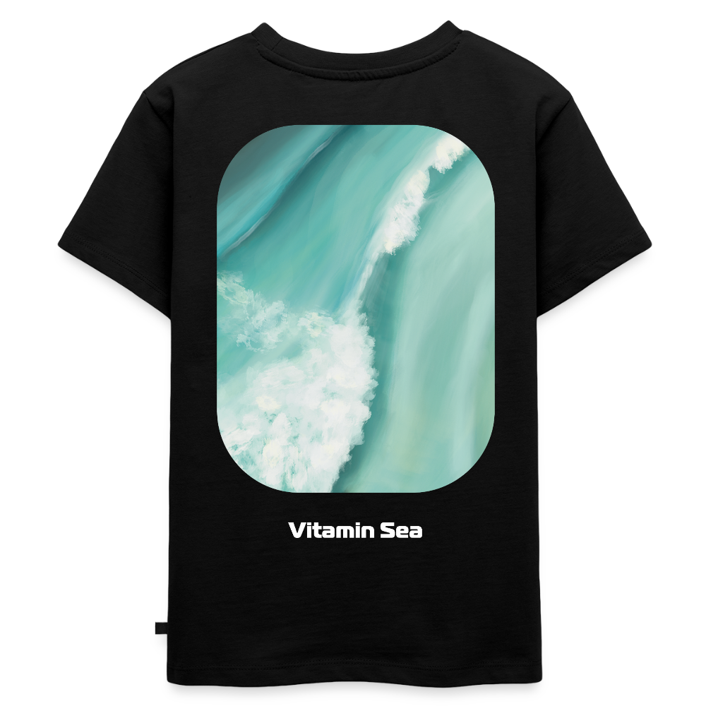 Esperance Australia Wave Print, Drone Ocean View, Turquoise Teal Surf Art, Coastal Apparel, Fine Art Beach Poster, Gift for Surfer - Kinder Premium T-Shirt - black