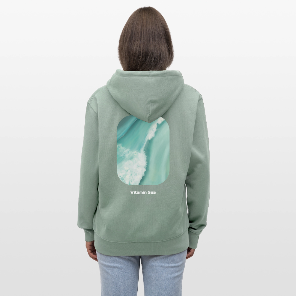 Esperance Australia Wave Print Zipper Hoodie, Drone Ocean View, Turquoise Teal Surf Art, Coastal Wall Decor - aloe