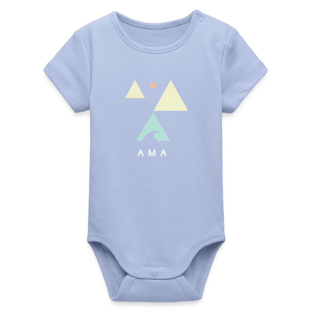 Mother Whale - Baby Organic Bodysuit - sky