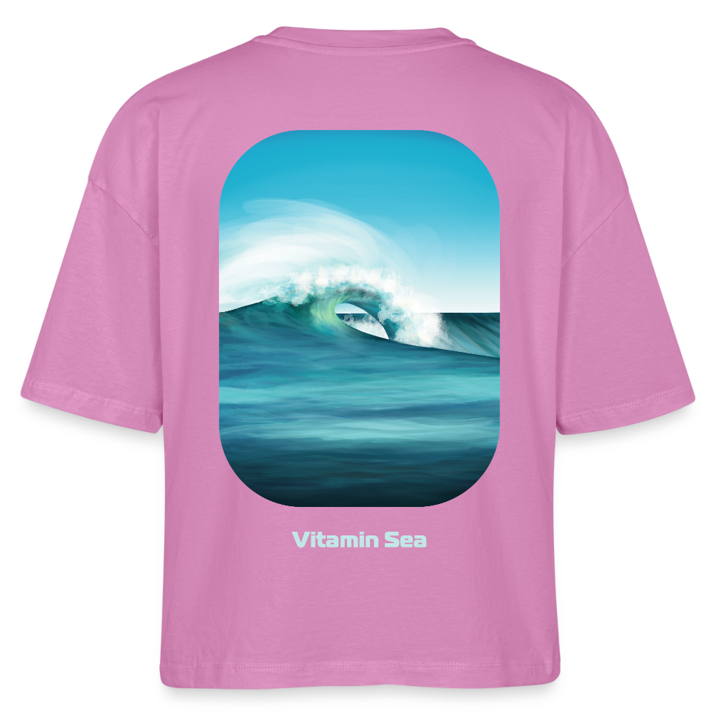 Oceans Eye Wave Fine Art Print | Surfing Apparel | Diesel Blue Ocean Barrel shirt | Coastal Wearable Art | Gift for Ocean Lovers & Surfers, Stanley/Stella Frauen Boxy Bio-T-Shirt Nova - pink