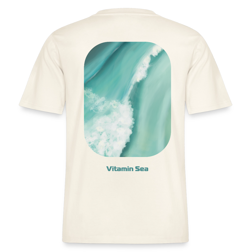 Vitamin Sea Esperance Australia Wave Print, RELAXED FIT Unisex Organic T-Shirt - natural white